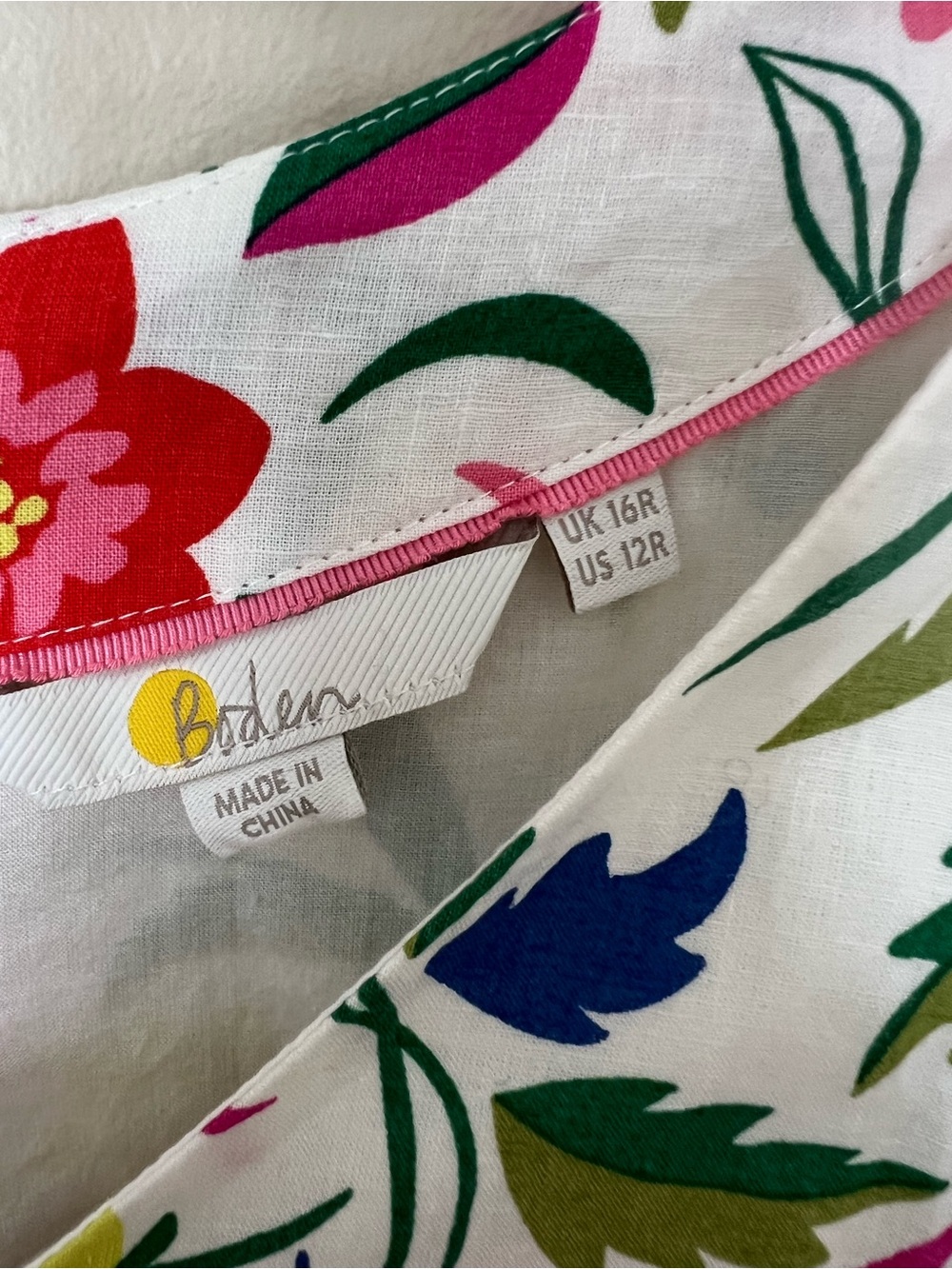Boden Linen White Sundress with Multicolor Floral Print - Picture 3 of 10